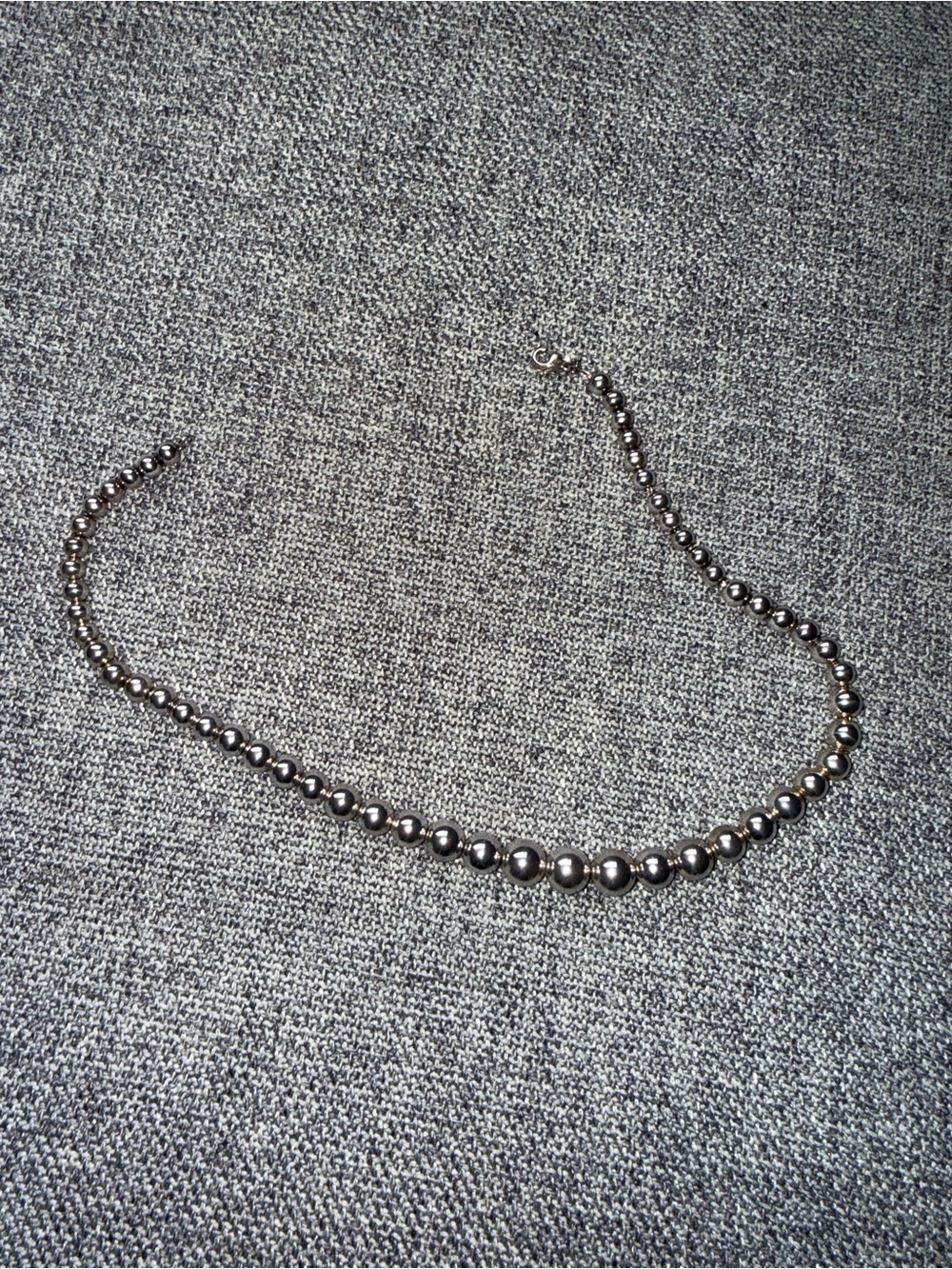 Tiffany & Co. Polished Dark Silver Bead Necklace